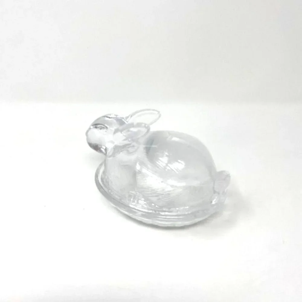 Target Colored Glass Figural Bunny Treats Candy Dish Easter Pink Clear Green
